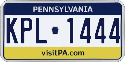 PA license plate KPL1444