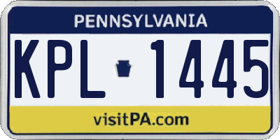 PA license plate KPL1445