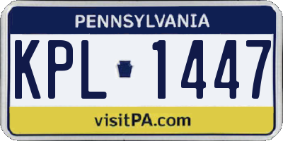 PA license plate KPL1447