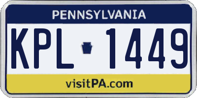 PA license plate KPL1449