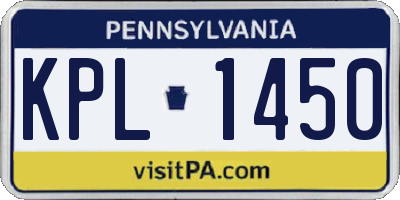 PA license plate KPL1450