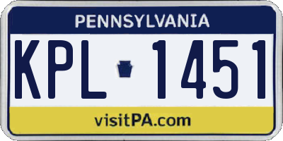 PA license plate KPL1451