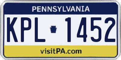 PA license plate KPL1452