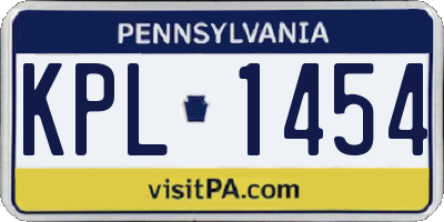 PA license plate KPL1454