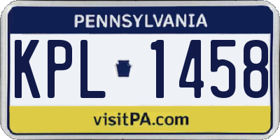 PA license plate KPL1458