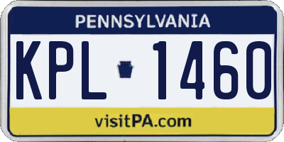 PA license plate KPL1460