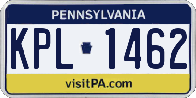 PA license plate KPL1462