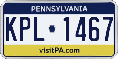 PA license plate KPL1467
