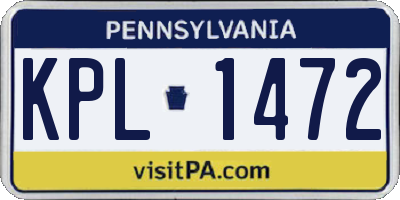 PA license plate KPL1472