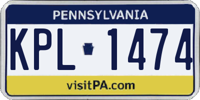 PA license plate KPL1474