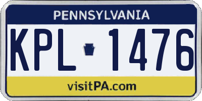 PA license plate KPL1476