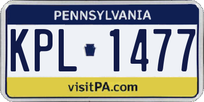 PA license plate KPL1477
