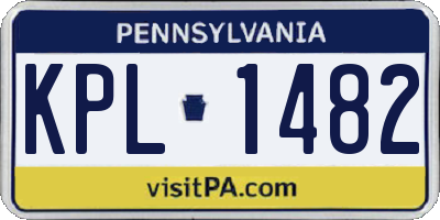 PA license plate KPL1482