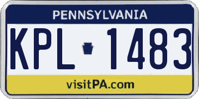 PA license plate KPL1483
