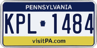 PA license plate KPL1484