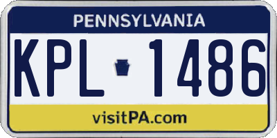 PA license plate KPL1486