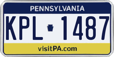PA license plate KPL1487