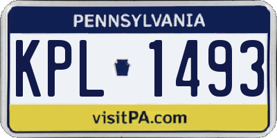 PA license plate KPL1493
