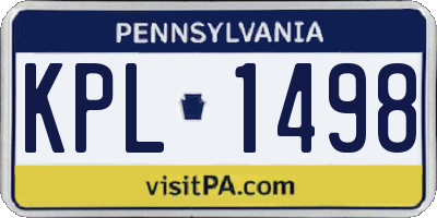 PA license plate KPL1498
