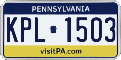 PA license plate KPL1503