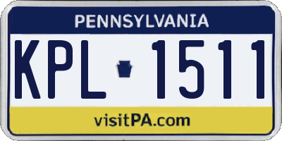 PA license plate KPL1511