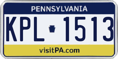 PA license plate KPL1513