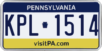 PA license plate KPL1514