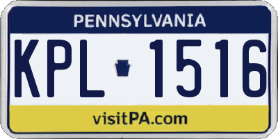 PA license plate KPL1516