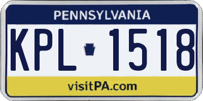 PA license plate KPL1518