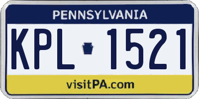 PA license plate KPL1521