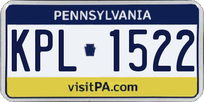 PA license plate KPL1522