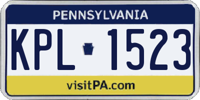 PA license plate KPL1523