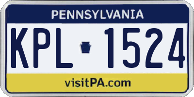 PA license plate KPL1524