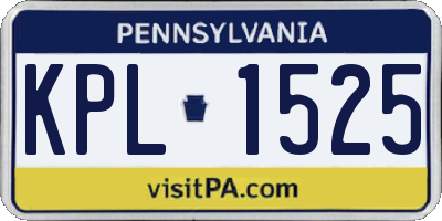 PA license plate KPL1525
