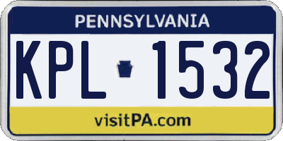 PA license plate KPL1532