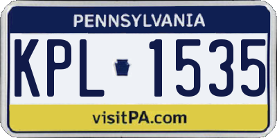 PA license plate KPL1535