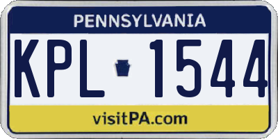 PA license plate KPL1544