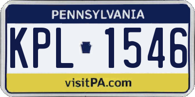 PA license plate KPL1546