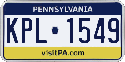 PA license plate KPL1549