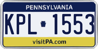 PA license plate KPL1553