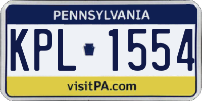PA license plate KPL1554