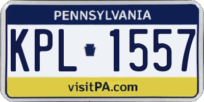 PA license plate KPL1557