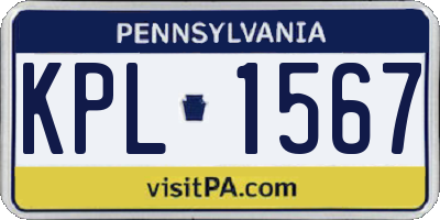PA license plate KPL1567