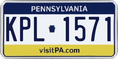 PA license plate KPL1571