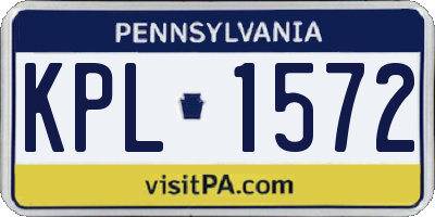 PA license plate KPL1572