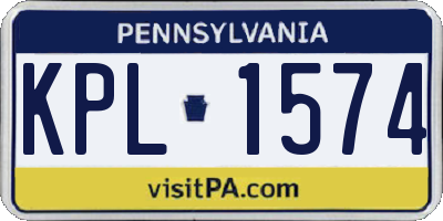 PA license plate KPL1574