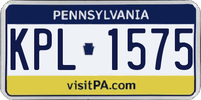 PA license plate KPL1575