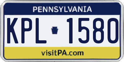 PA license plate KPL1580