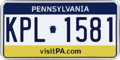 PA license plate KPL1581