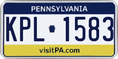 PA license plate KPL1583